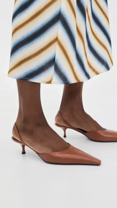 Victoria Beckham 45mm Sloan Halter Back Heels Dark Tan | Thumbnail 3 Victoria Beckham 45mm Sloan Halter Back Heels Dark Tan | Thumbnail 3