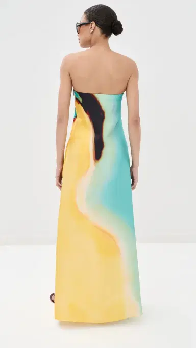 Christopher Esber Aura Silk Strapless Dress Valencia/Multi | Thumbnail 3