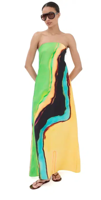 Christopher Esber Aura Silk Strapless Dress Valencia/Multi | Thumbnail 1