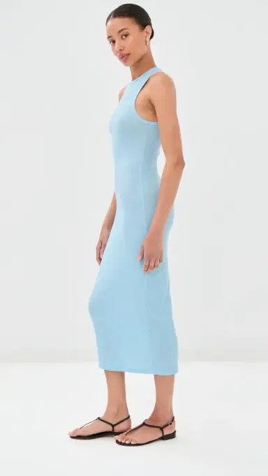 WARDROBE.NYC WARDROBE. NYC Ribbed Racer Dress Cloud | Thumbnail 4