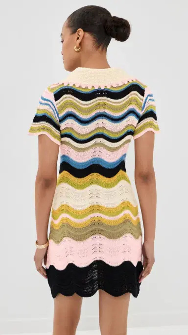 La DoubleJ Chevron Mini Dress ulticolor White/Green/Pink | Thumbnail 3 La DoubleJ Chevron Mini Dress ulticolor White/Green/Pink | Thumbnail 3