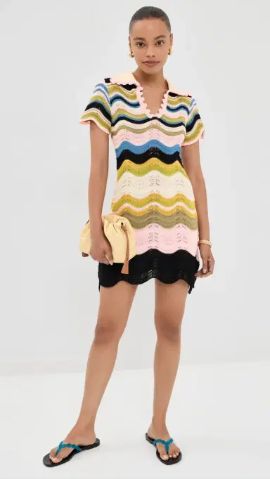 La DoubleJ Chevron Mini Dress ulticolor White/Green/Pink | Thumbnail 5 La DoubleJ Chevron Mini Dress ulticolor White/Green/Pink | Thumbnail 5
