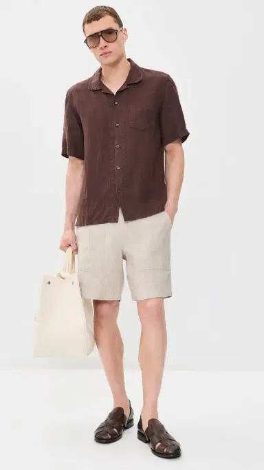 Alex Mill Pull On Field Shorts In Flax Linen 19 Flax | Thumbnail 5 Alex Mill Pull On Field Shorts In Flax Linen 19 Flax | Thumbnail 5