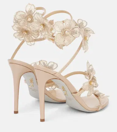 René Caovilla Peach Flower floral-appliqué satin sandals | Thumbnail 3 René Caovilla Peach Flower floral-appliqué satin sandals | Thumbnail 3