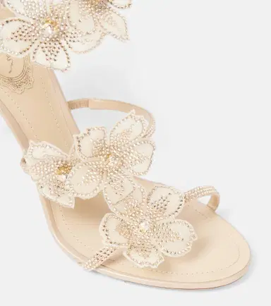René Caovilla Peach Flower floral-appliqué satin sandals | Thumbnail 4 René Caovilla Peach Flower floral-appliqué satin sandals | Thumbnail 4