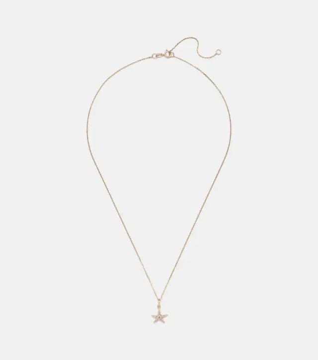 Stone and Strand Lucky Starfish 14kt gold pendant necklace with diamonds