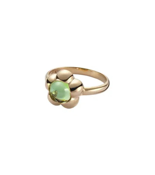 Stone and Strand Kensington 14kt gold pinky ring with peridot