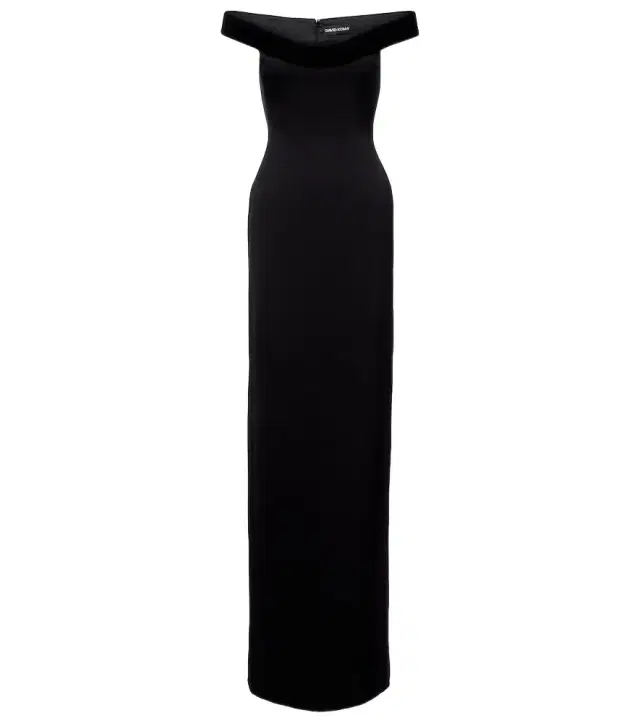 David Koma Velvet-trimmed gown
