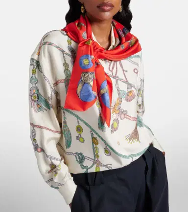 Versace Printed silk twill scarf | Thumbnail 4