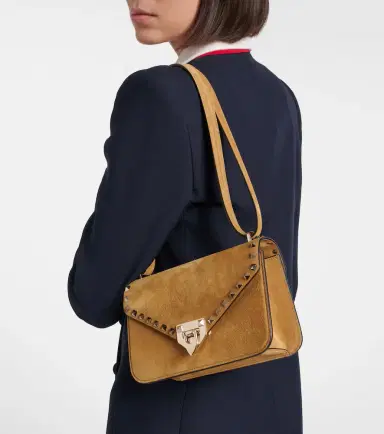 Valentino Garavani Rockstud Small suede shoulder bag | Thumbnail 6 Valentino Garavani Rockstud Small suede shoulder bag | Thumbnail 6