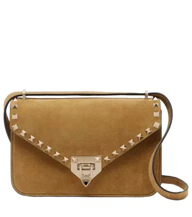 Valentino Garavani Rockstud Small suede shoulder bag | Thumbnail 1 Valentino Garavani Rockstud Small suede shoulder bag | Thumbnail 1