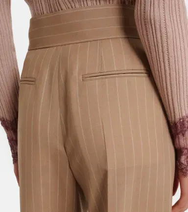 Valentino Pinstripe pleated wool wide-leg pants | Thumbnail 3 Valentino Pinstripe pleated wool wide-leg pants | Thumbnail 3