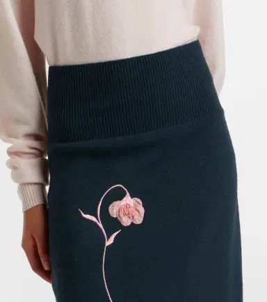 Erdem Floral-appliqué knitted midi skirt | Thumbnail 4 Erdem Floral-appliqué knitted midi skirt | Thumbnail 4