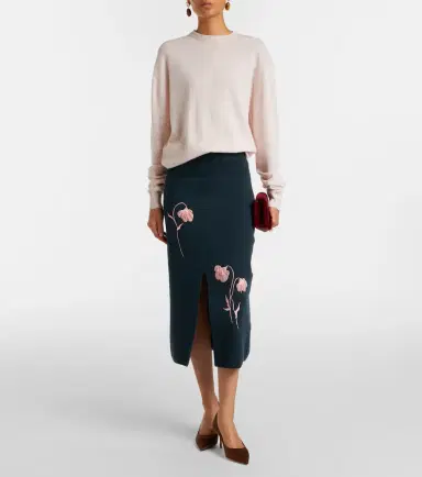 Erdem Floral-appliqué knitted midi skirt | Thumbnail 5 Erdem Floral-appliqué knitted midi skirt | Thumbnail 5