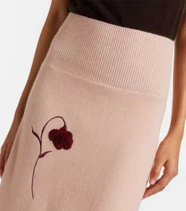 Erdem Floral-appliqué knitted midi skirt | Thumbnail 2