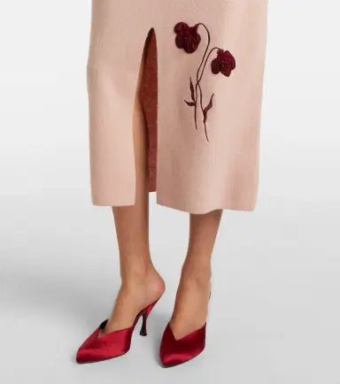 Erdem Floral-appliqué knitted midi skirt | Thumbnail 3