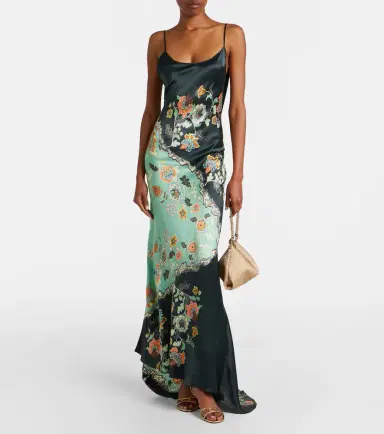 Roberto Cavalli Floral silk satin slip dress | Thumbnail 3