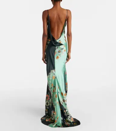 Roberto Cavalli Floral silk satin slip dress | Thumbnail 4