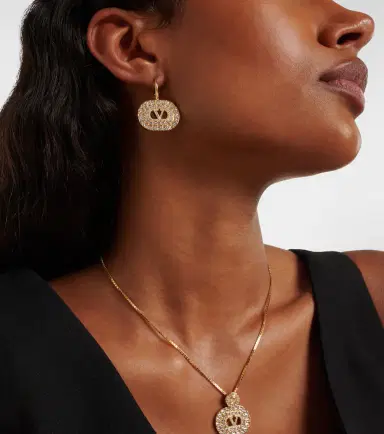 Valentino VLogo Swarovski-embellished earrings | Thumbnail 6