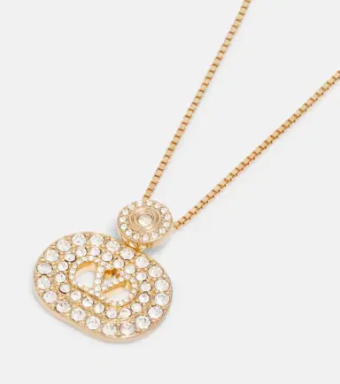 Valentino VLogo Swarovski-embellished pendant necklace | Thumbnail 3 Valentino VLogo Swarovski-embellished pendant necklace | Thumbnail 3
