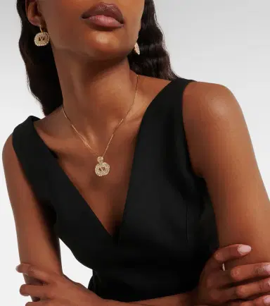 Valentino VLogo Swarovski-embellished pendant necklace | Thumbnail 4 Valentino VLogo Swarovski-embellished pendant necklace | Thumbnail 4