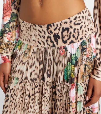 Roberto Cavalli Printed ruffled maxi skirt | Thumbnail 4
