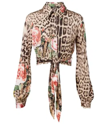 Roberto Cavalli Printed cropped shirt | Thumbnail 1
