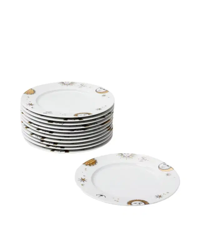 FORNASETTI Astronomici set of 12 porcelain dinner plates