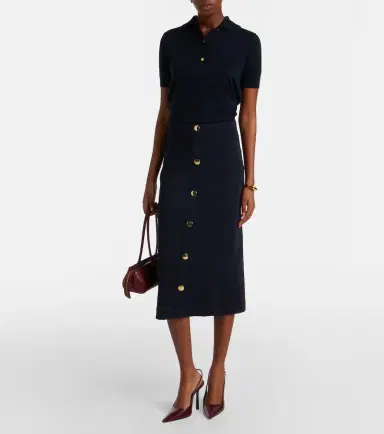 'S Max Mara Cotton-blend midi skirt | Thumbnail 2