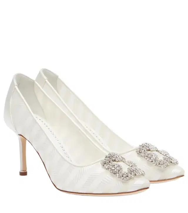 Manolo Blahnik Hangisi embellished organza pumps