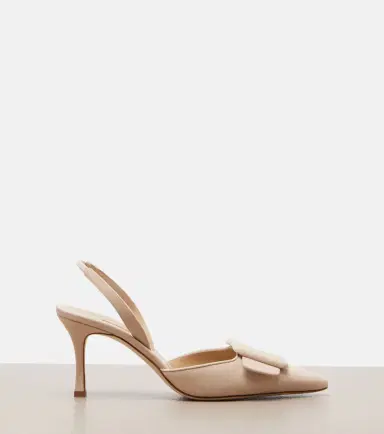 Manolo Blahnik Maysli suede slingback pumps | Thumbnail 3