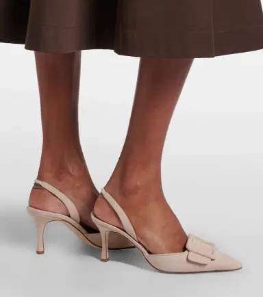 Manolo Blahnik Maysli suede slingback pumps | Thumbnail 6