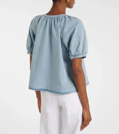Frame Resort gathered cotton-blend shirt | Thumbnail 2