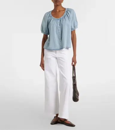 Frame Resort gathered cotton-blend shirt | Thumbnail 3