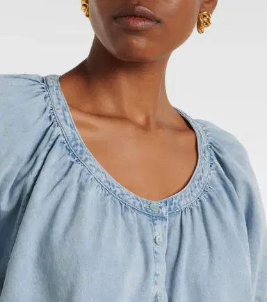 Frame Resort gathered cotton-blend shirt | Thumbnail 4