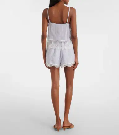 Frame Stripe Lace silk shorts | Thumbnail 2