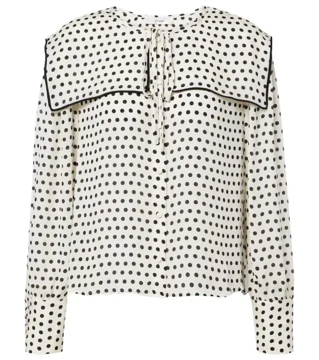 Frame Fleet polka-dot silk blouse