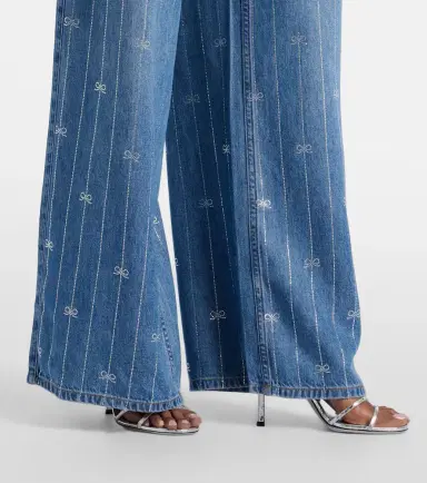 Self-Portrait Striped wide-leg jeans | Thumbnail 2