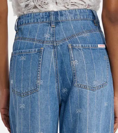 Self-Portrait Striped wide-leg jeans | Thumbnail 6