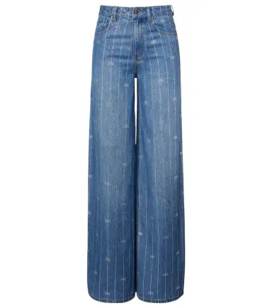 Self-Portrait Striped wide-leg jeans | Thumbnail 1