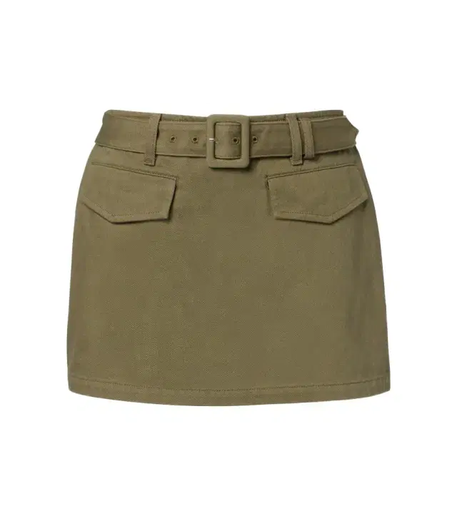 Belted cotton twill skort
