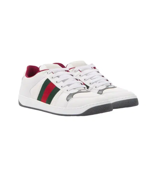 Screener leather-trimmed sneakers