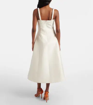 Leo Lin Beatrice embellished wool and silk midi dress | Thumbnail 4