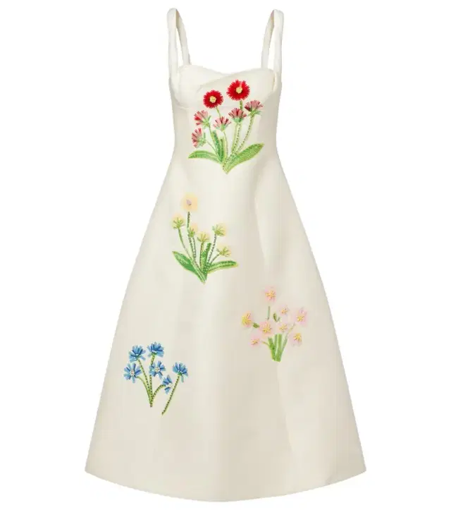 Beatrice embellished wool and silk midi dress