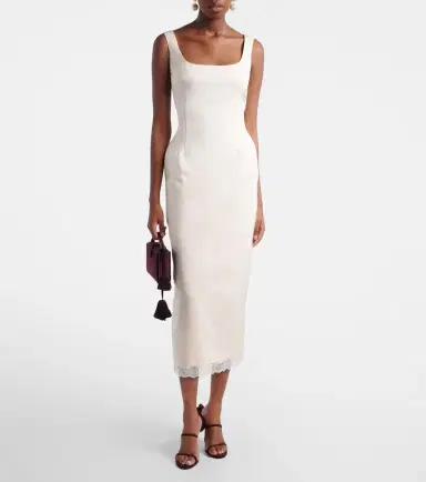 Magda Butrym Lace-trimmed cotton and silk midi dress | Thumbnail 5 Magda Butrym Lace-trimmed cotton and silk midi dress | Thumbnail 5