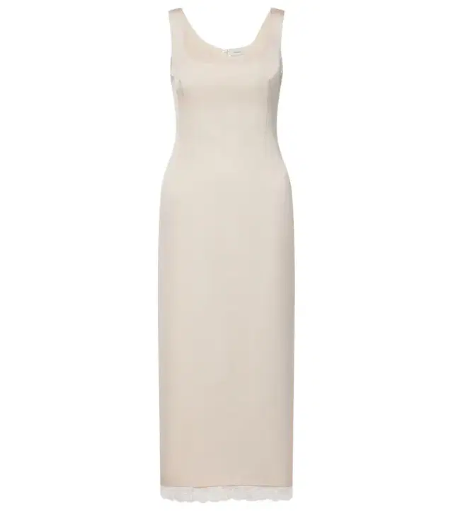 Magda Butrym Lace-trimmed cotton and silk midi dress
