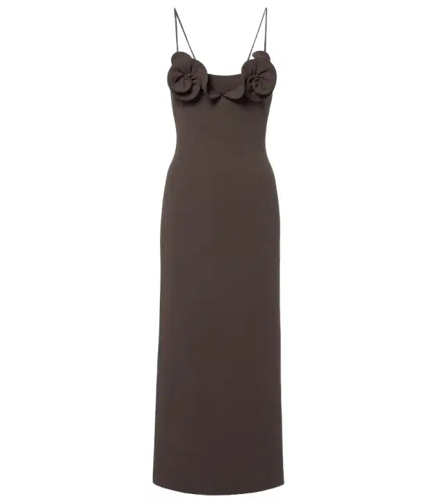 Magda Butrym Floral-appliqué wool-blend midi dress