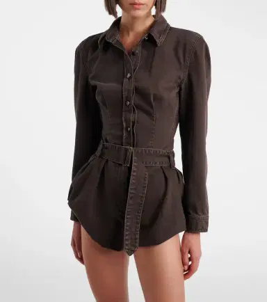 Magda Butrym Peplum denim jacket | Thumbnail 4 Magda Butrym Peplum denim jacket | Thumbnail 4