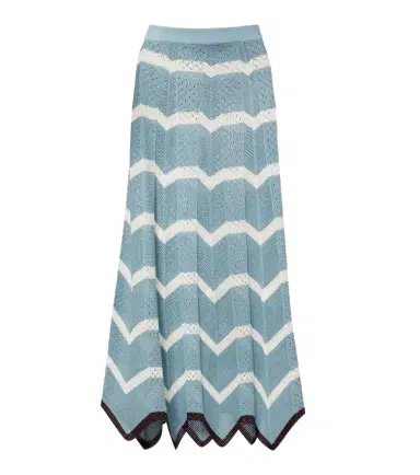 La DoubleJ Chevron crochet cotton midi skirt | Thumbnail 1