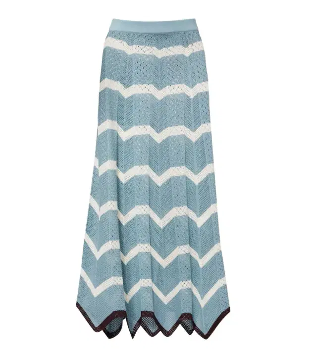Chevron crochet cotton midi skirt